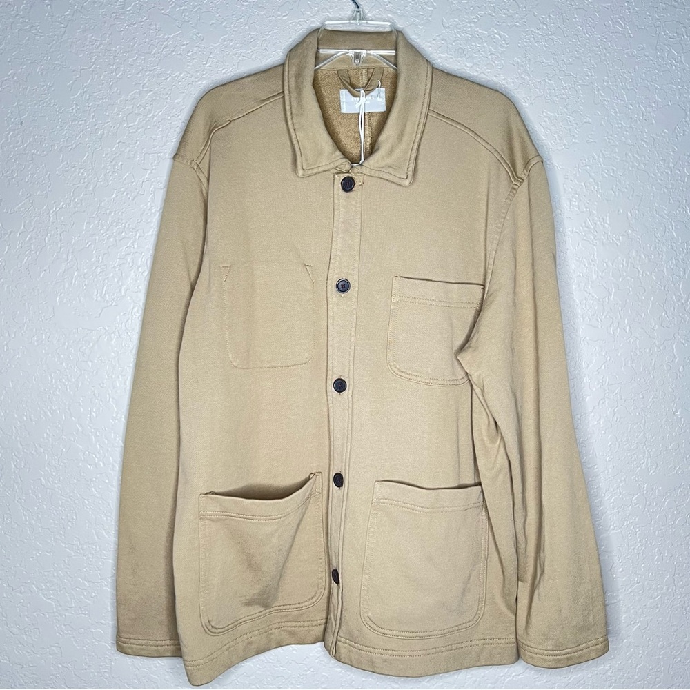 NWT Everlane Tan 100% Organic Cotton Button-up shacket Sz XXL Light Brown Casual